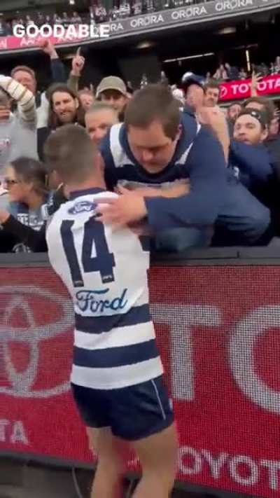 In Australia, this football team just won the league championship. Their captain went into the stands to get their waterboy, who has Down&rsquo;s Syndrome, so they could celebrate together.