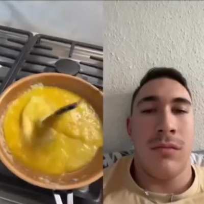 watching how omelette is made