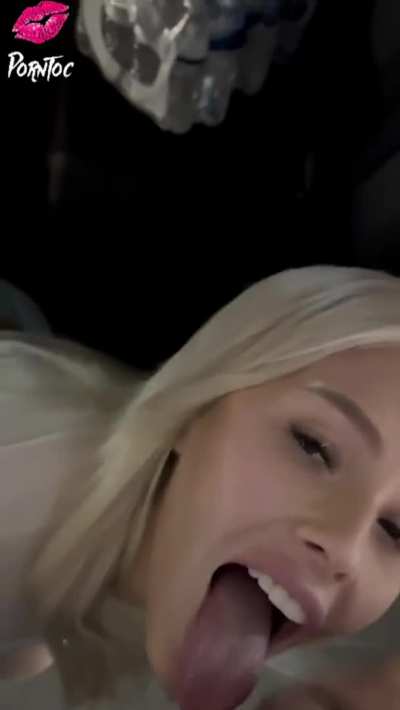 helping hot gym blondie at the supermarket