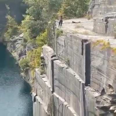 HMRB while I make this ridiculous and life-threatening jump &amp;amp; flip off of a quarry wall.