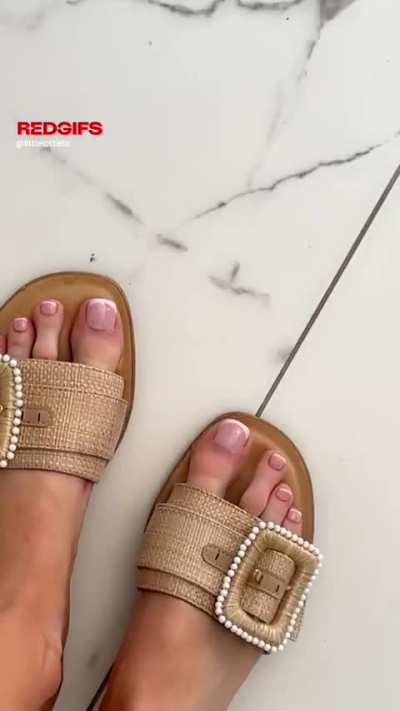 Do you like my sexy pedicure in these sandals? 🩴🦶🏻