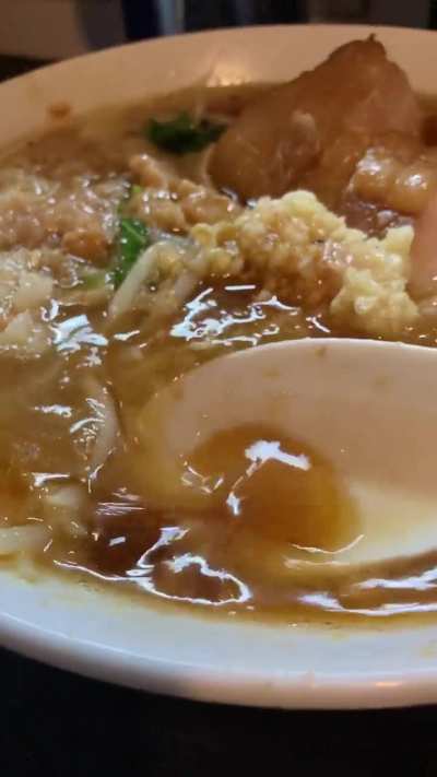 Incredibly fatty and rich tsukemen dipping ramen soup (Jiro style)