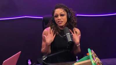 Champion boxer Alycia Baumgardner. Pretty funny reaction from the host, but can&rsquo;t blame her.