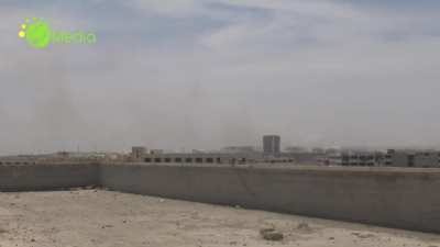 Rebels detonate a tunnel bomb in az-Zahraa district, Aleppo, and almost take out their drone with a Hell Cannon [Syria] (May, 2016)