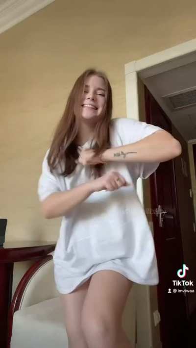 Do you like an active girl in your t-shirt?