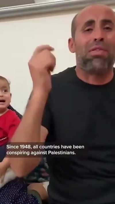 This little angel 2-year-old girl in Gaza lost both of her legs due to an Israeli airstrike. The child's father: "This is my daughter after 14 years of fertility treatment. Thank God she's alive but lost both of her legs" Made possible by US provided bomb