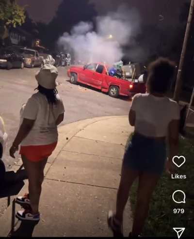 High Explosive &eth;&sect;&uml; fireworks tossed in occupied vehicle.