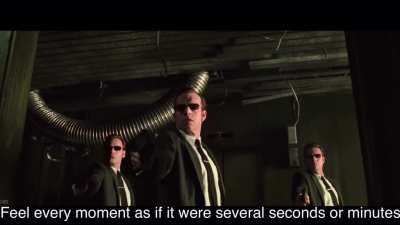 Neo can stop (slow) time!