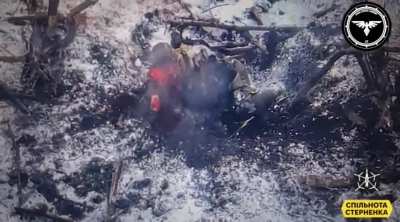 Russian Soldier is Hit by a Ukrainian FPV Drone (Feb 2024)
