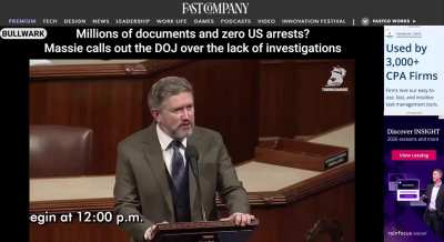 Millions of documents and zero US arrests? Massie calls out the DOJ over the lack of investigations over the Epstein files