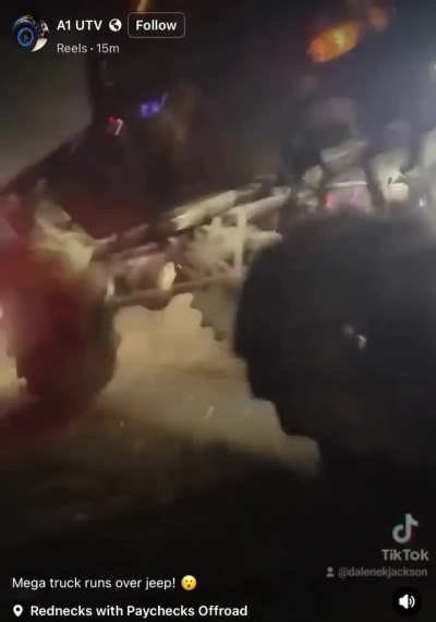 Megatruck runs over multiple vehicles at an off-road event. 9/20