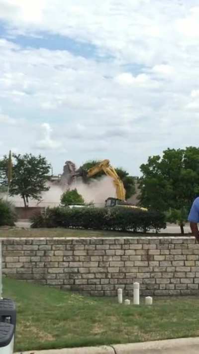 Clock tower on Norwood across from Walmart comes down