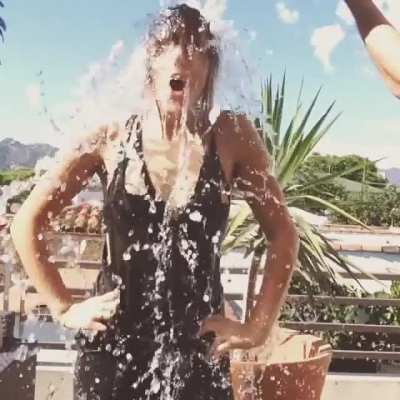 Chloe getting wet