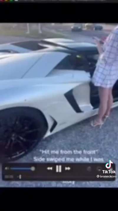 Turns out the girl that weaponed into the lambo WAS hit first!