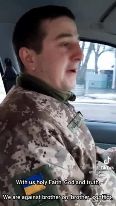 Ukrainian soldier sings inspiringly about defending his country (w/ English subs added)