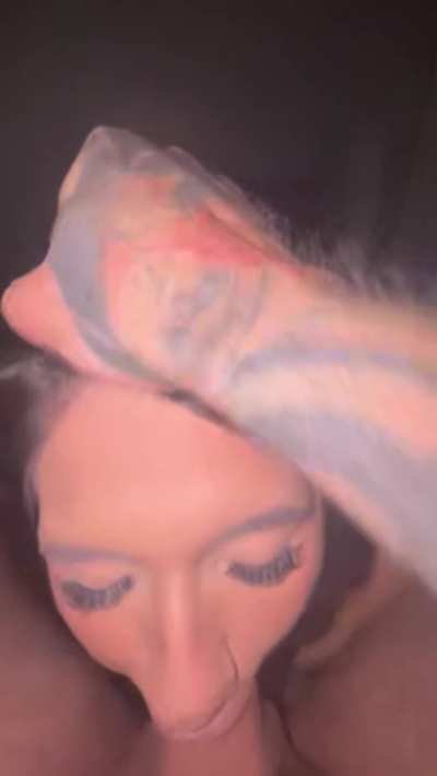 18 year old latina makes huge white cock disappear with a little help