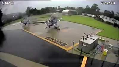 Two Helicopters Collide while landing