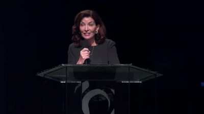 Flashback: Remember when Kathy Hochul baptised the state of NY in the name of the Pfather, Science & Holy Squirt?