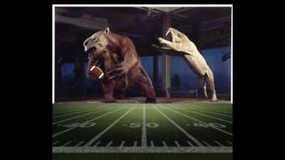 The Super Bowl, La Brea, 40,000 BC -colorized-