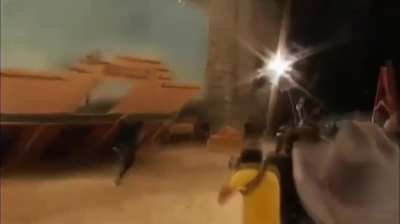 Johnny Knoxville attempts the Buster Keaton stunt
