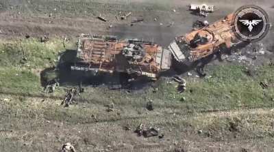 Finishing off a group of Russian stormtroopers near Avdiivka by Strike Drones Company of the 47th Separate Mechanized Brigade