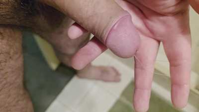 (29) squeezing precum out and playing with it 😏