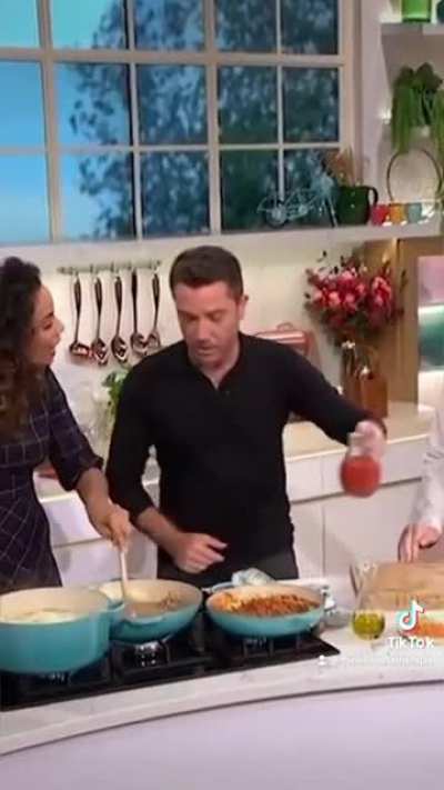 An Italian watching a non-Italian person cook