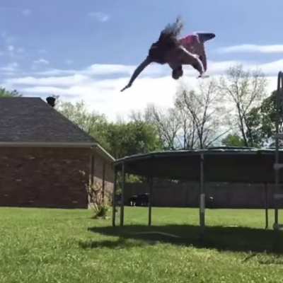 HMJB while try to flip off this tramponlie