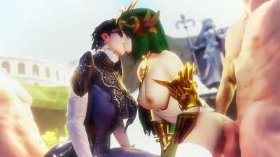 Palutena &amp;amp; Bayonetta Angel/Witch Diplomacy (AmateurThrowAway) |w/ sound| [Super Smash Bros. Ultimate]