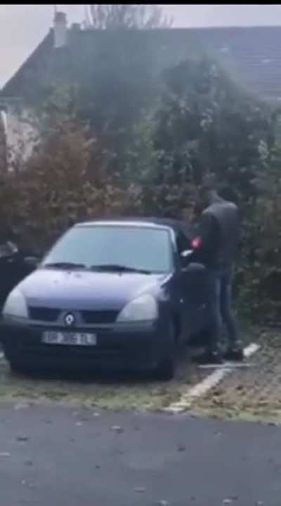 Setting a car on fire...
