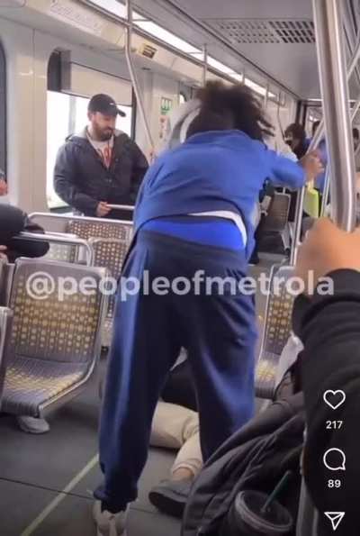 Man beatdown by couple after threatening to shoot them during LA Metro commute