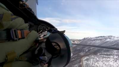 A Gripen pilot from the Swedish Air Force explores the Norwegian landscape during the exercise Cold Response 2022