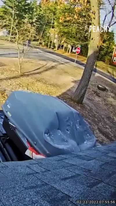 Pulling into the garage