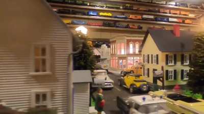 My dad has spent years building this Lionel train layout. This is a partial POV video from the train.