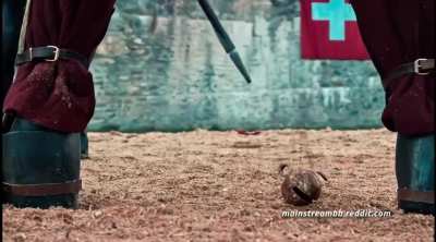 Alice Lucy Kicks a Man in the Balls, Hits and Stabs a Halberd Into Men&rsquo;s Balls in Mad Heidi (2022)