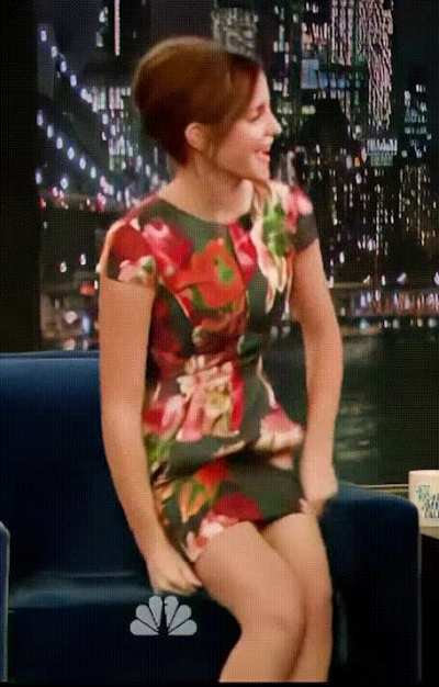 Emma Watson teasing you, the Interviewer, in this tight &amp;amp; short dress. How do you react?