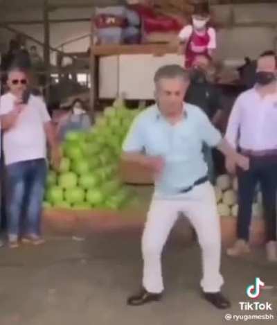 Showing off his moves