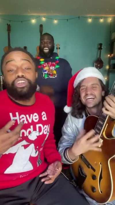 some delightful New-Orleans-style caroling, done by Joshua Starkamn, Rahim Glaspy, and HaSizzle ("The King Of BounceSoul")
