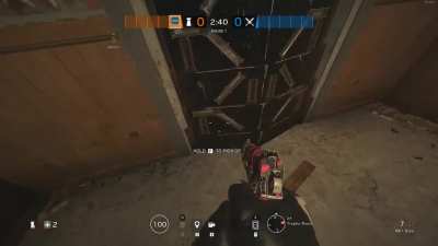 On deployable shields, there's a small gap that you can shoot through. This makes for a safer way to take care of welcome mats