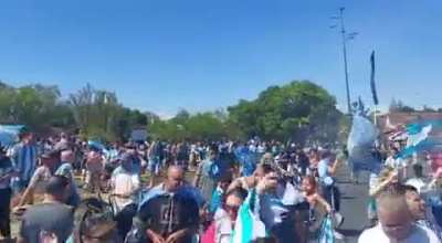 Regular street in a Beunas Aires suburb celebrating the win.