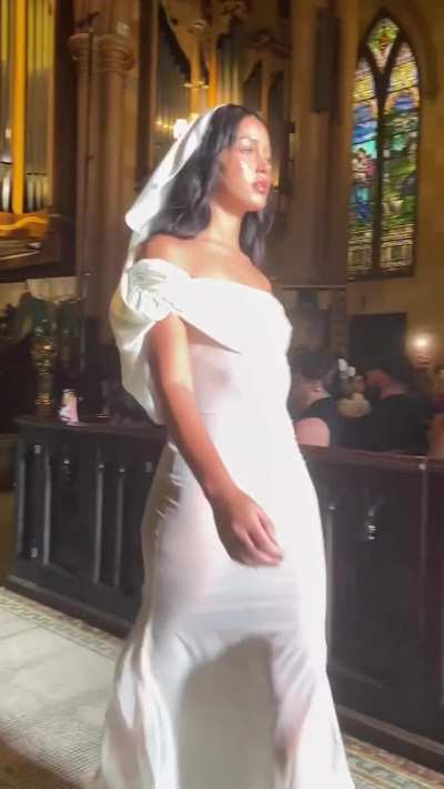 In white