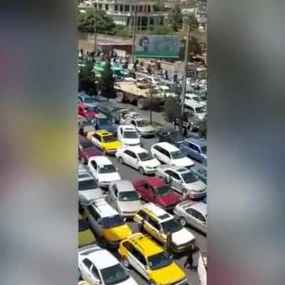 Traffic jam as people rush to the Kabul Airport in Afghanistan trying to flee the country