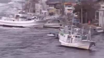 The slow yet unstoppable deluge of water during a Tsunami