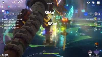 Who would've thought two healers can be so deadly together? (GD Kuki &amp;amp; Clam Kokomi Hyperbloom, Abyss 12-1-1)