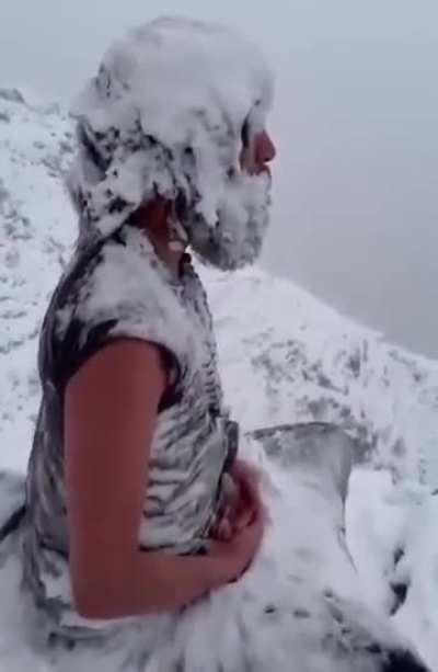 Yogi Meditating in Freezing Temperature