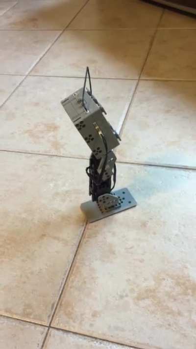 A robot thing I built a while back. It&rsquo;s supposed to take a step.