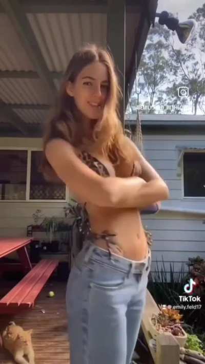 Emily feld in the backyard