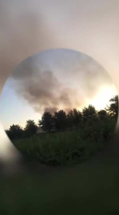 Ukrainian drone strike caused an ammunition depot in Voronezh region to detonate / 07.07.2024 / Compilation