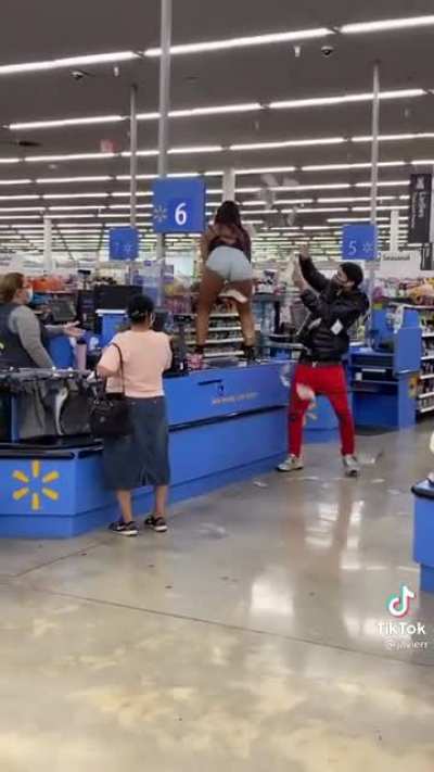 Dancing on the checkout conveyer belt