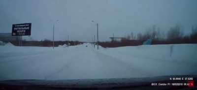 Speeding on icy road